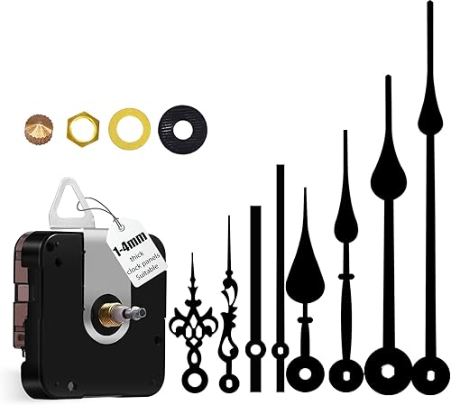 Reloj de pared grande 12888 de repuesto de movimiento, piezas de reloj de alto par de torsión con eje I, mecanismo de reloj de cuarzo funciona con