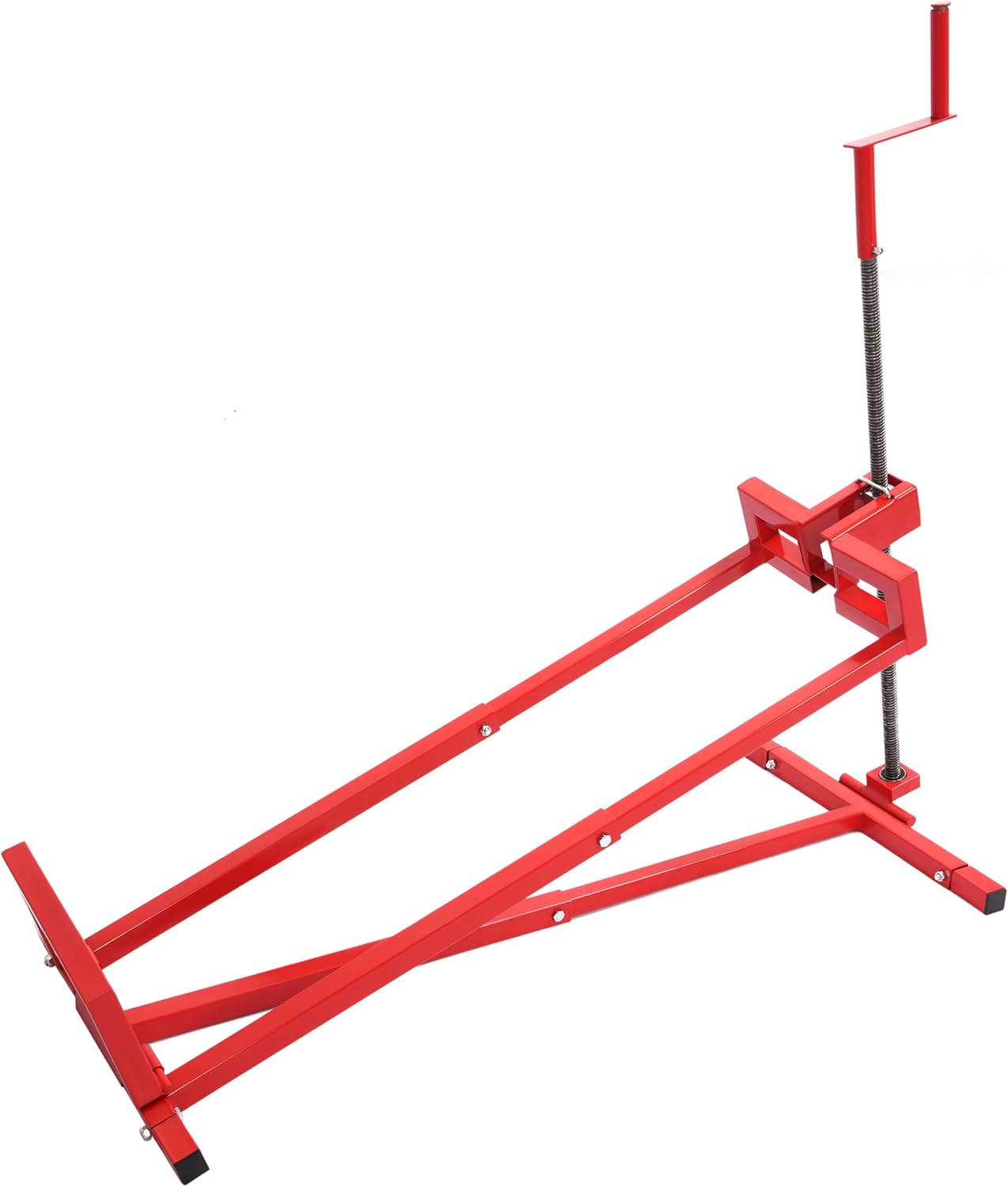 ECOTRIC Universal 882 LBS Lawn Mower Lift Jack for Ride-on Lawn Mowers, Garden Tractors Adjustable Telescopic Maintenance Jack Lifting Platform W/Manual Handle Steel Powder Coated Red