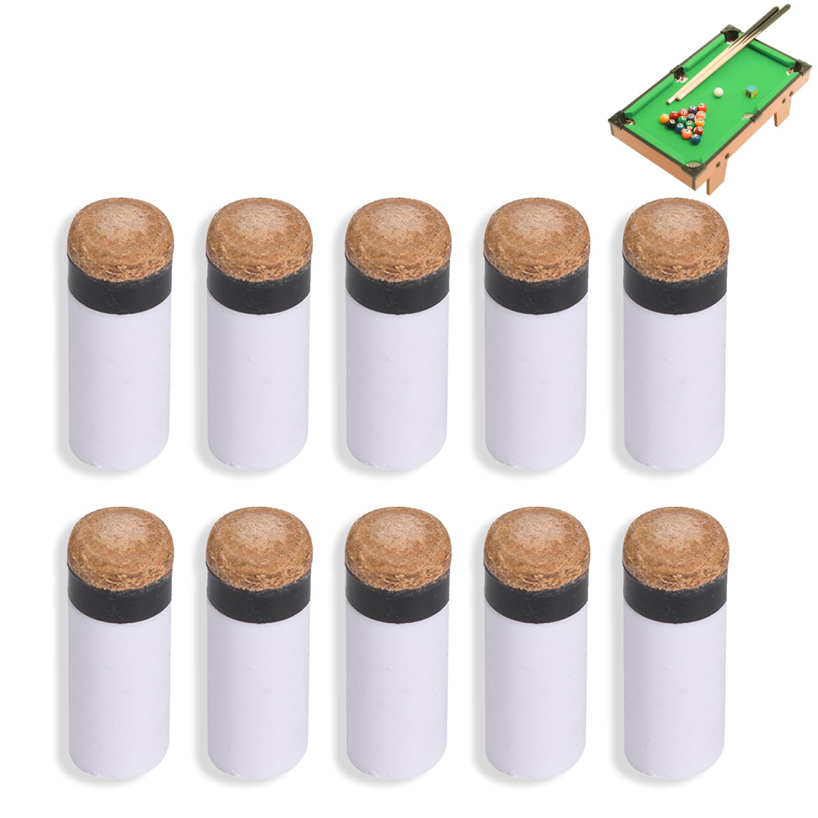 Agatige 10Pcs Billiards Pool Cue Tips, 10mm/0.39inch 11mm/0.43inch 12mm/0.47inch 13mm/0.51inch Slip on Billiard Stick Tips Snooker Leather Pool Cues Tip Billiards Rod Stick Replacement (13mm)