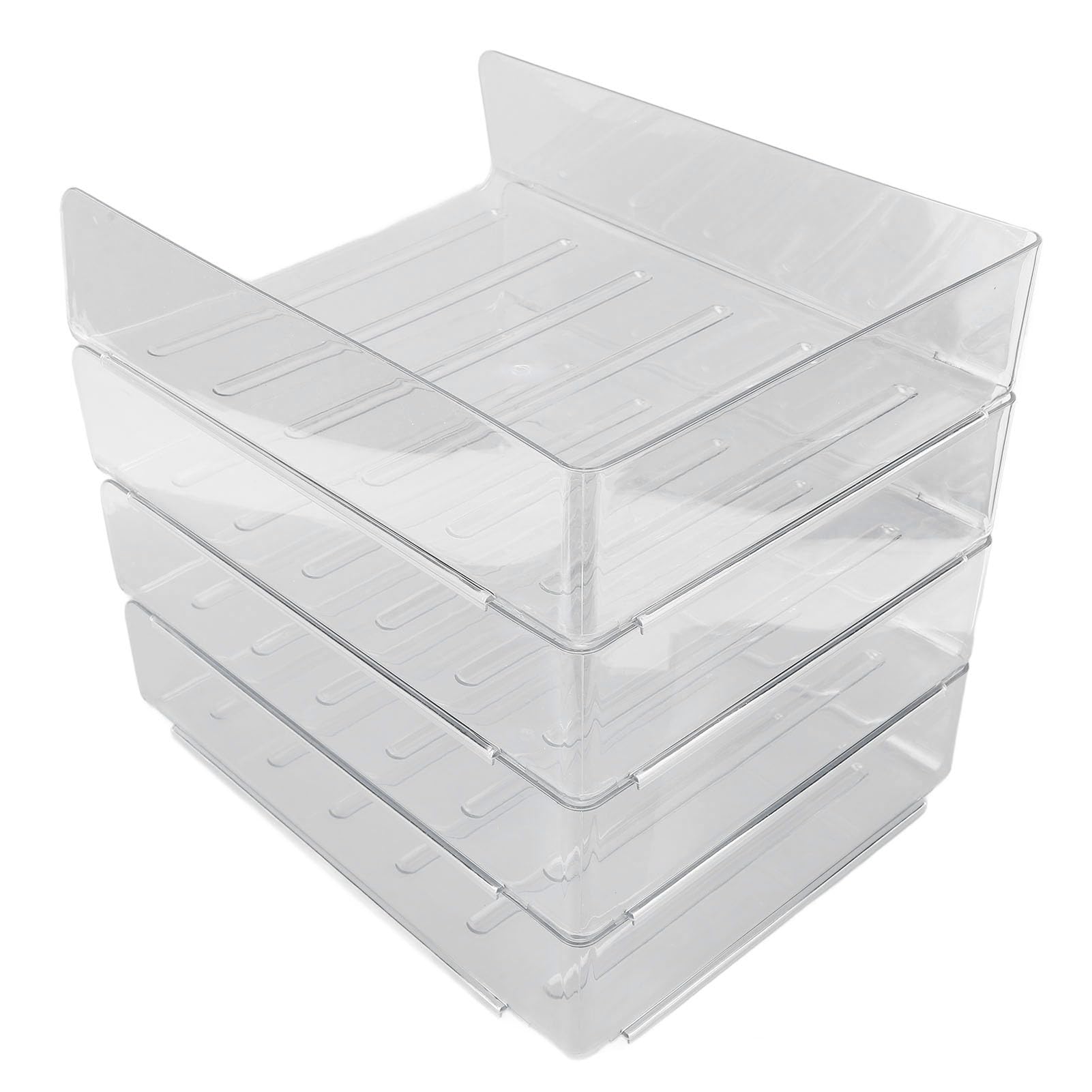 Schreibtisch-Briefablage-Set, 4 Schichten, verdickt, transparent, multifunktional, stapelbar, A4-Papierablage, Organizer für Zuhause