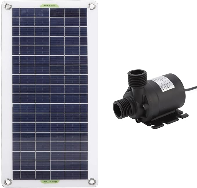 Solar Water Pump Kit, 30W DC 12V Polysilicon Solar Powered