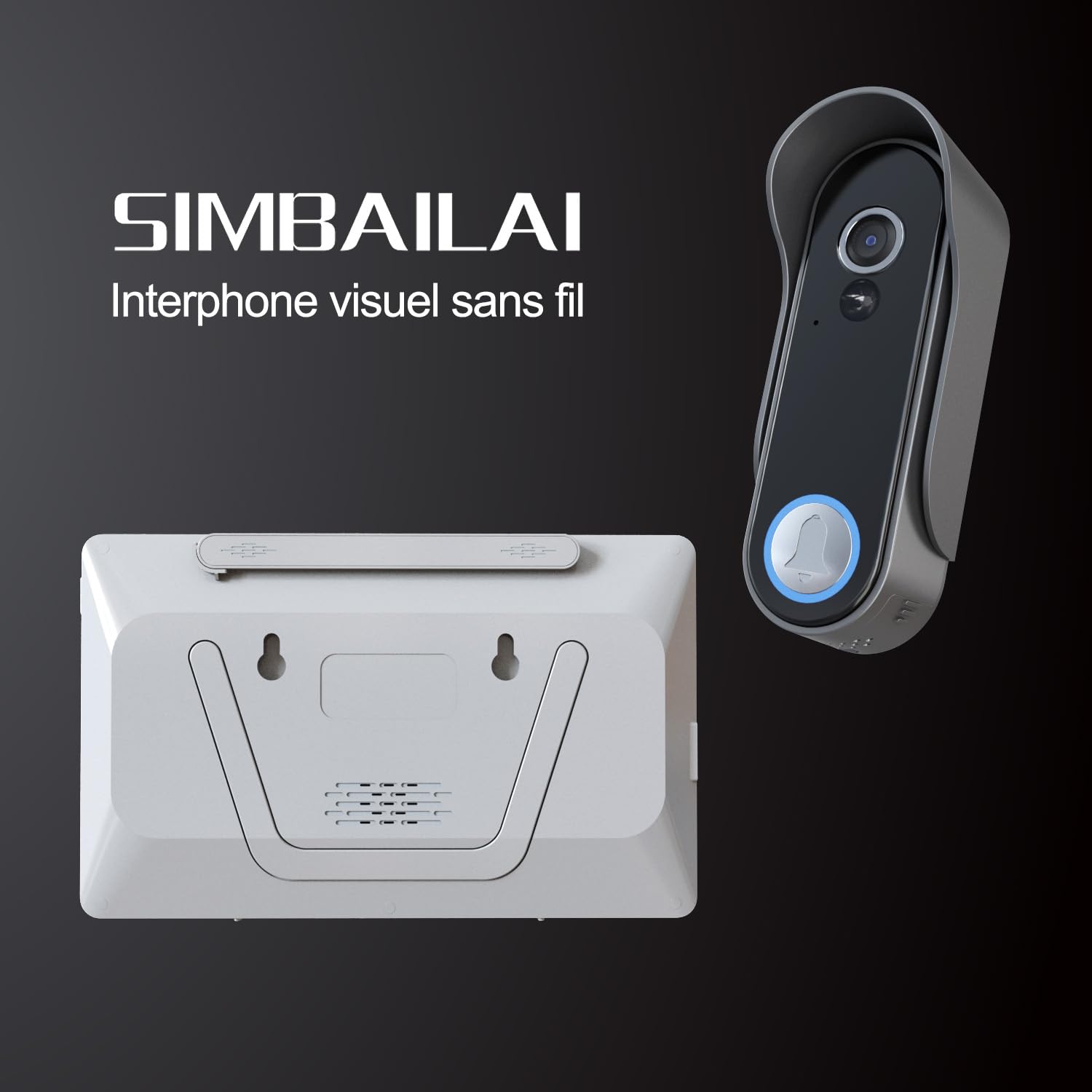 8 Pouces WiFi 1080P Interphone Vidéo sans Fil Visiophone Portier,Tuya APP,Écran Tactile,Ultra-Mince, Détection de Mouvement,Champs de Vision 160°, IP65,Stockage Vidéo Gratuit,Sonnette vidéo