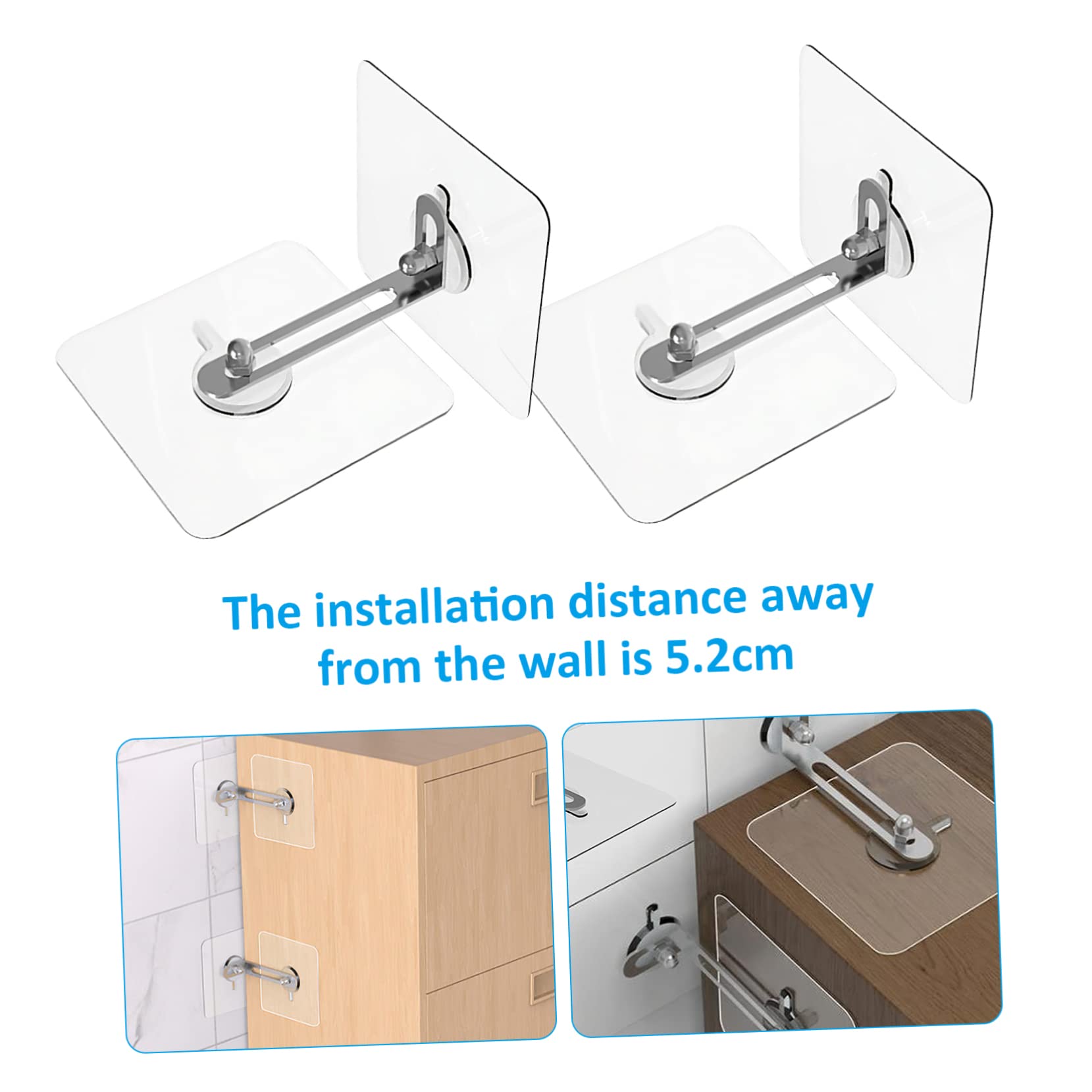 KOMBIUDA No-Drill Furniture Anchors for Bookcase Wall Secure Anchor Adhesive Hooks Fixed Tools for Cabinet Shelf Anti-tip Anchors