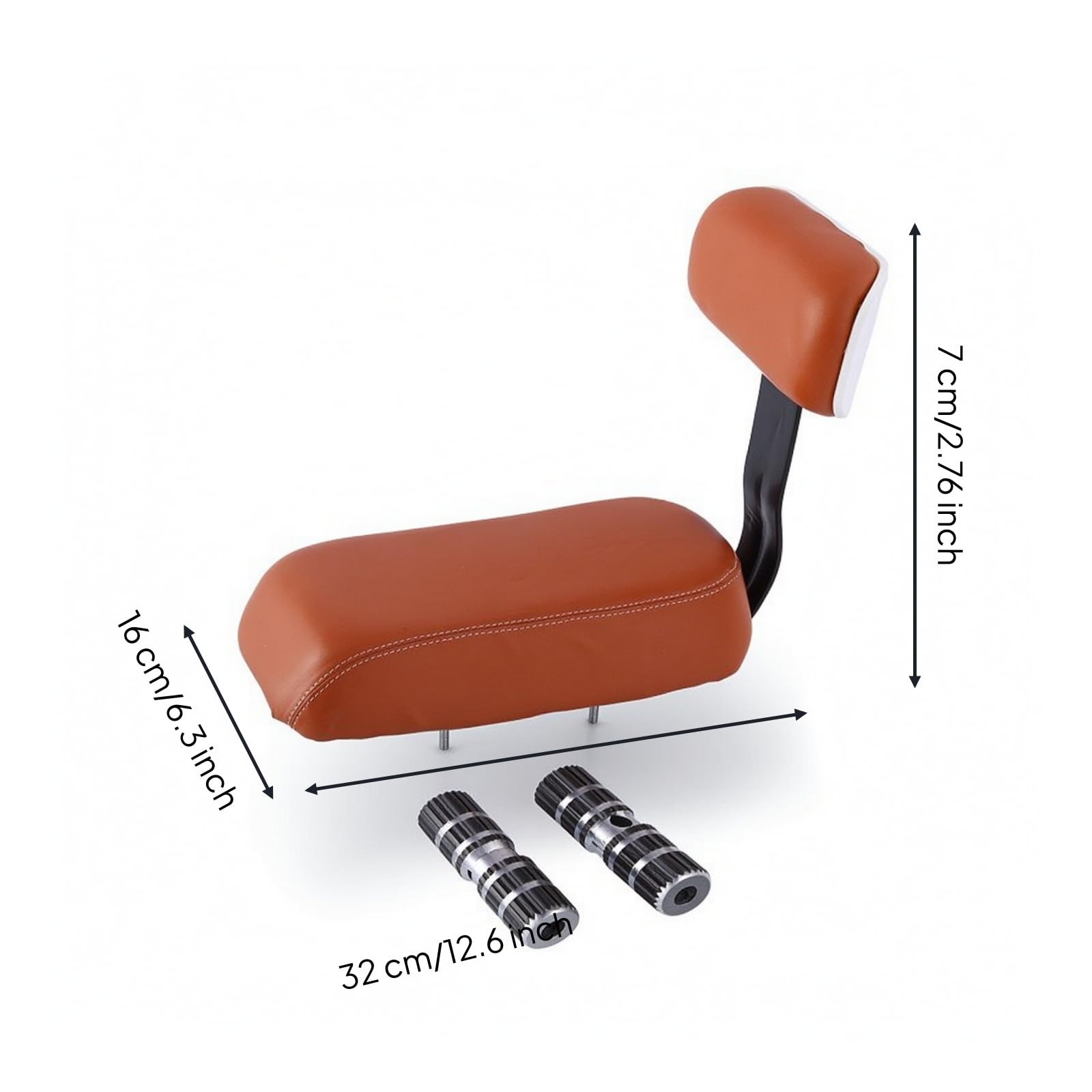 Seggiolino per Bici con Rivestimento in Pelle PU Resistente All Acqua E Imbottitura in Spugna Elasticizzata con Staffa in Metallo per Bambini atto per, Marrone, style to 11