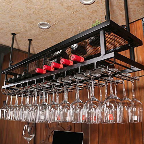 Soporte para botellas de vino 2 niveles hierro negro miniatura 3