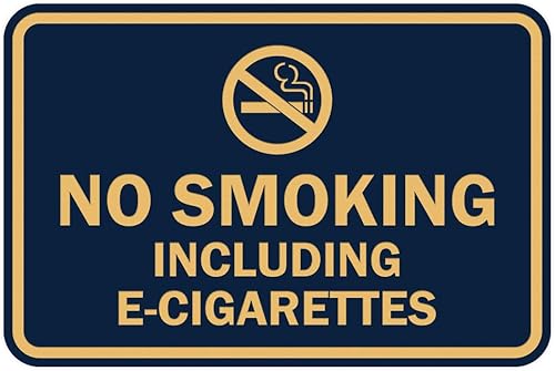 Miniatura 9 de Signs ByLITA Clásico enmarcado no fumar incluyendo cigarrillos electrónicos signo (rojo) - mediano