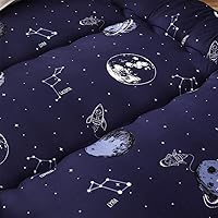 Vista 449 de Colchón futón japonés de piso gris constelación, de piso tatami, portátil, para acampar, para niños, sofá cama plegable enrollable con protector