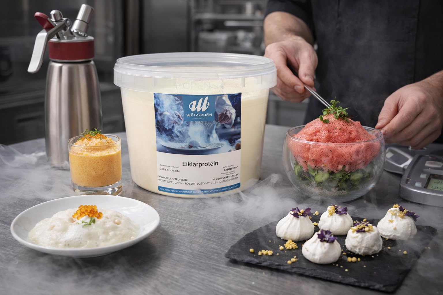 Eiprotein Pulver – 100% reines Hühner-Eiweiß - sprühgetrocknet - aus Bodenhaltung – Eiweißkonzentrat für Backen & Kochen – tierisches Protein – 1,25kg PE-Eimer