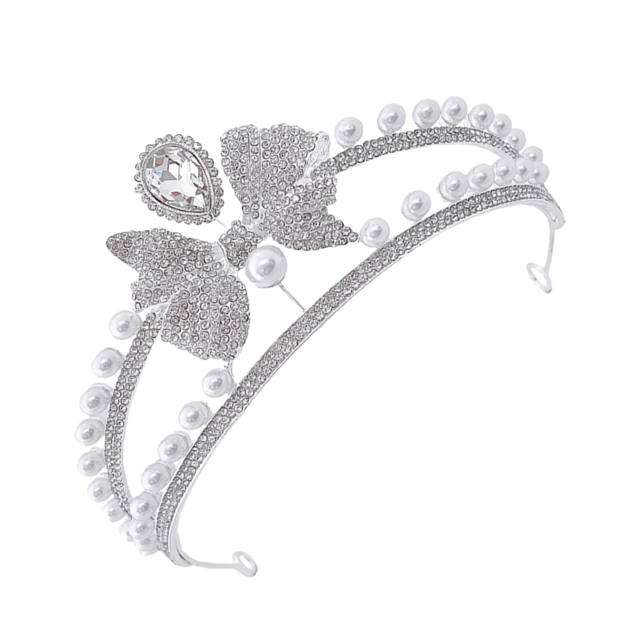 Tiara de diamantes de imitación accesorio capilar para novia elegante 8