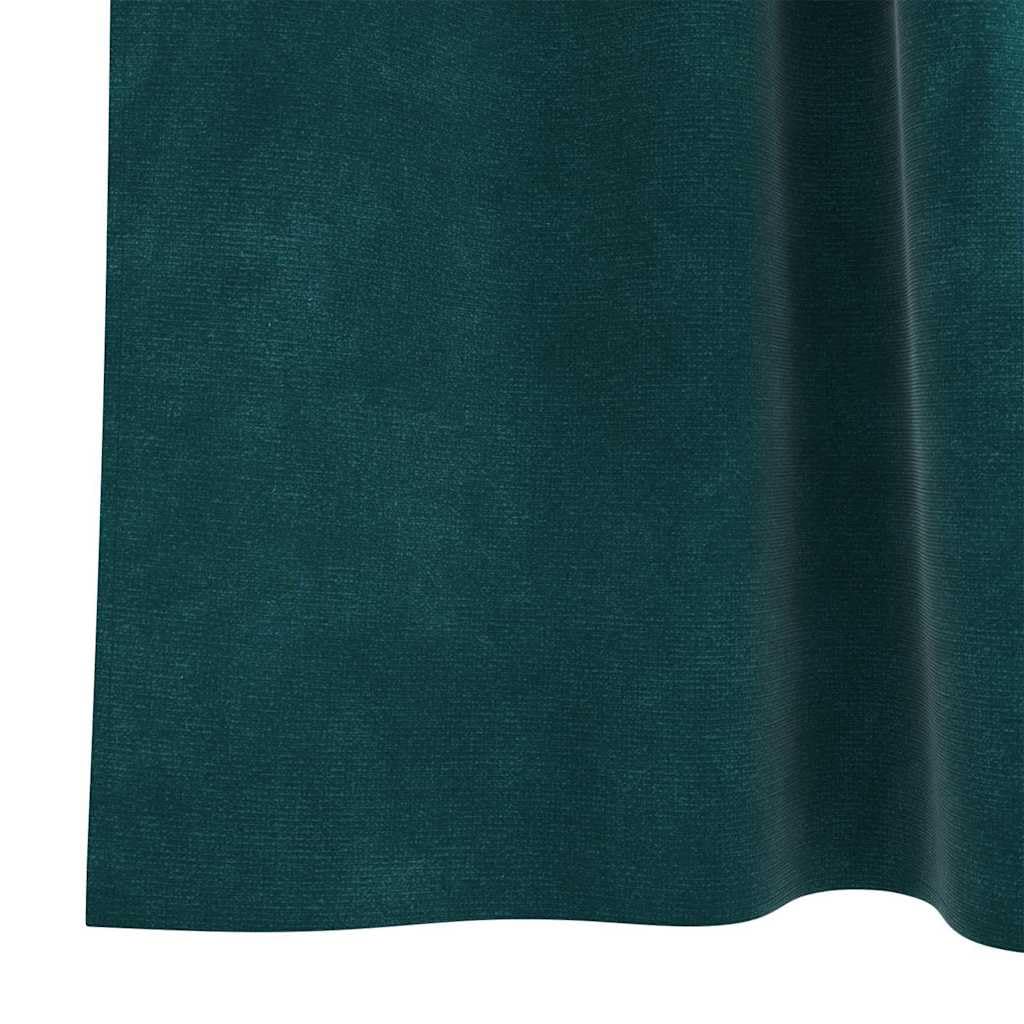 Cortinas opacas de terciopelo verde oscuro, 2 unidades, 140 x 225 cm, con trabillas de tela, protección solar, oscurecimiento para dormitorio, sala de estar, interior
