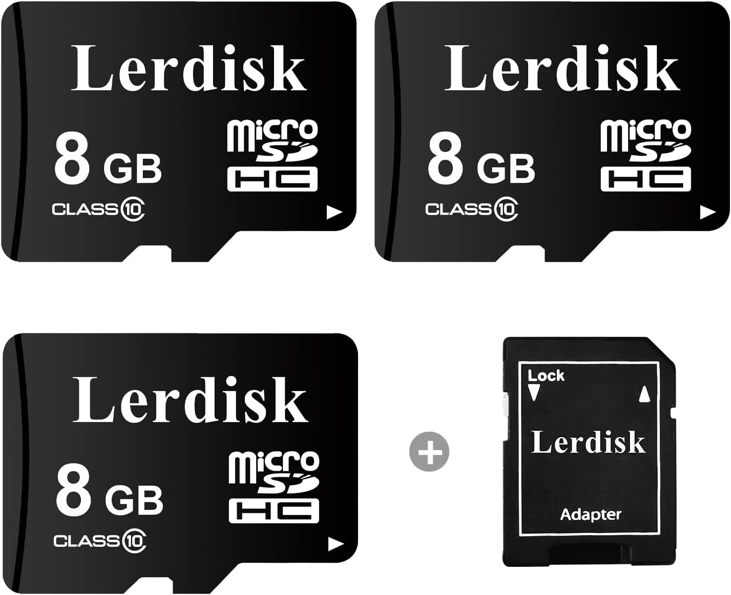 Lerdisk Factory Wholesale Pack of 3 Micro SD Card 8GB U1 UHSI C10 in