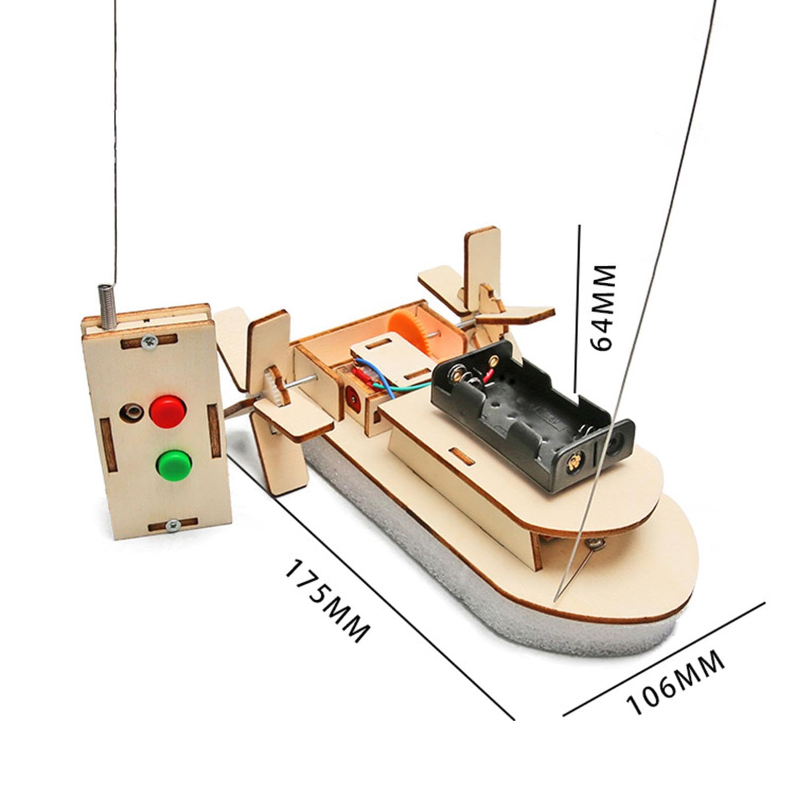 Fenteer Ferngesteuertes Holz-Auto Bausatz – DIY RC-Auto Zum Selbstbauen, 15x9,5 Cm, Lernspielzeug Für Kinder