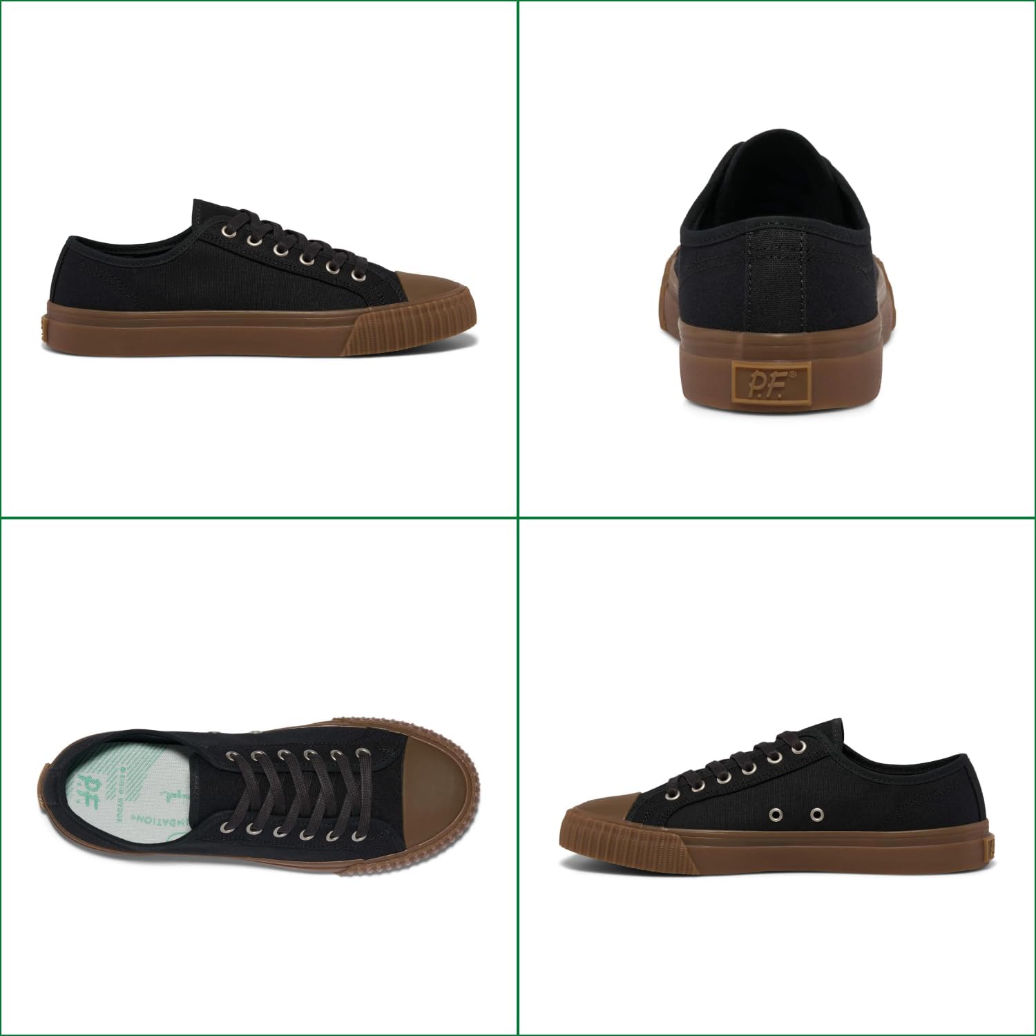 Center Lo Off-White/Gum Canvas/Gum Rubber Sneakers - Image 5