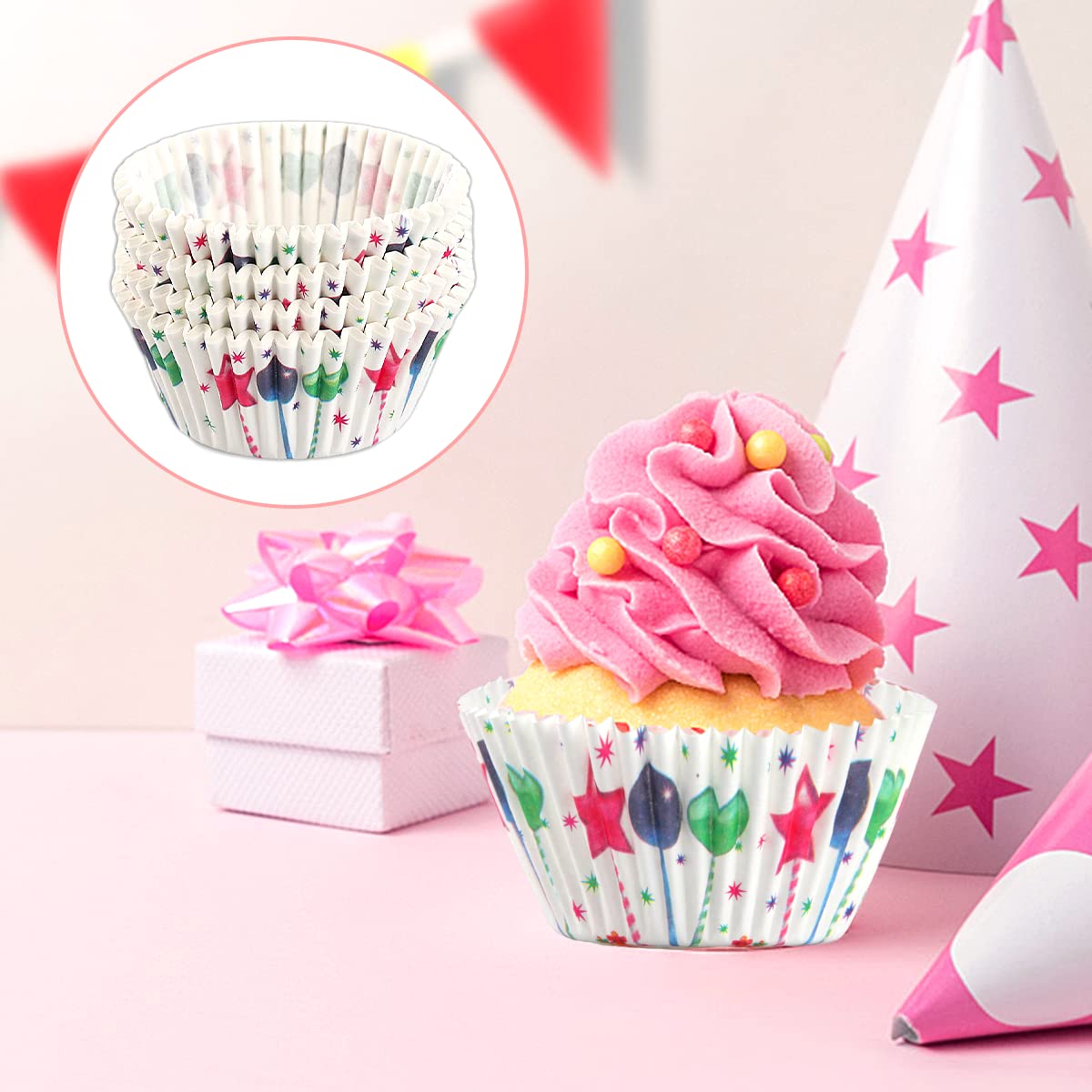 Pirottini Per Muffin Arcobaleno – 200 Pezzi Usa E Getta + 12 Topper, Per Cupcake E Dolci