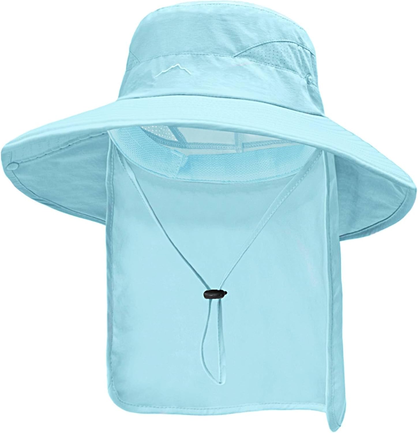 ZOORON UPF 50+ Wide Brim Sun Hat with Neck Flap, Laser Cut Mesh Fishing Hat, Water-Resistant Bucket Hat for Men Women Outdoor