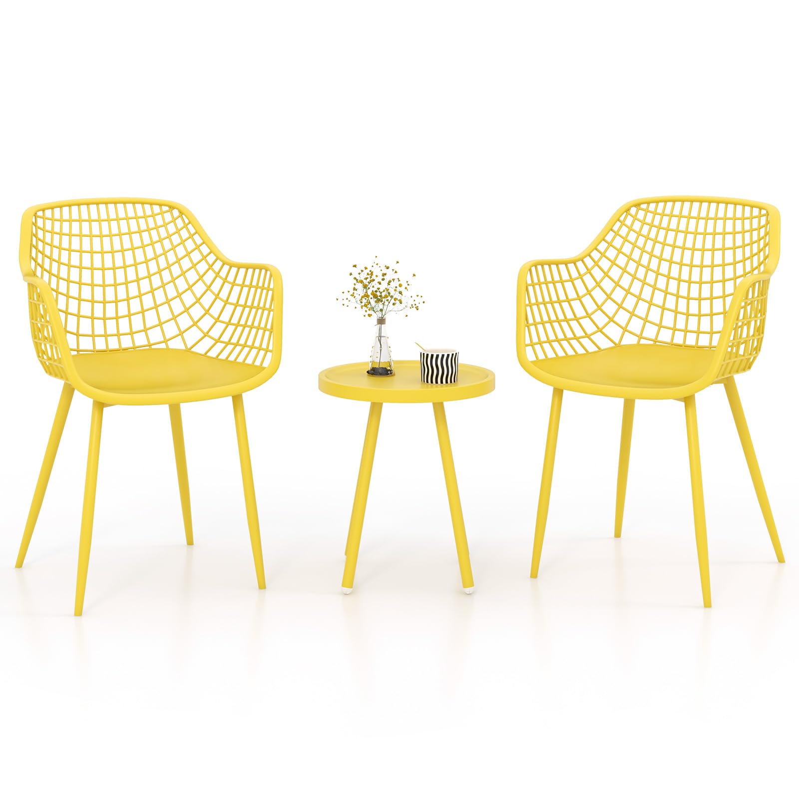 Grand Patio Yellow Bistro Set Outdoor Small Outdoor Table And