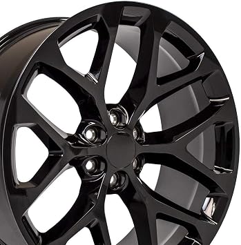 OE Wheels CV98-24100-6550-24B 24" Replica Wheel CV98 Fits Chevy Silverado Rim 24x10 Black Wheel