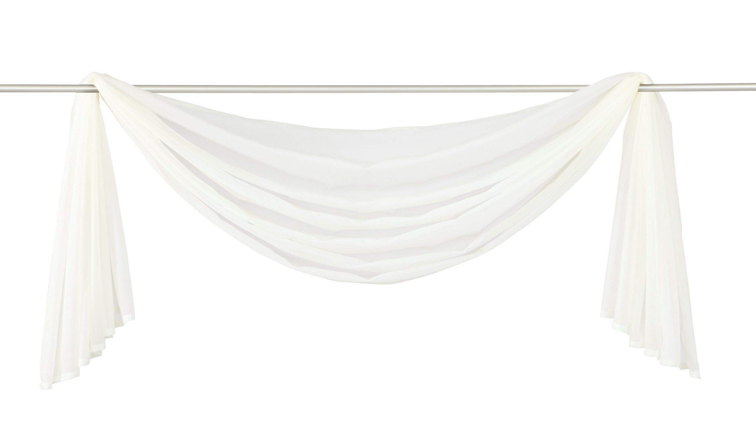 Voile Transparenter Freihandbogen einfarbig Uni Querbehang Wohnzimmer Gardinenschals (HxB 300x140, beige) 1 Stück