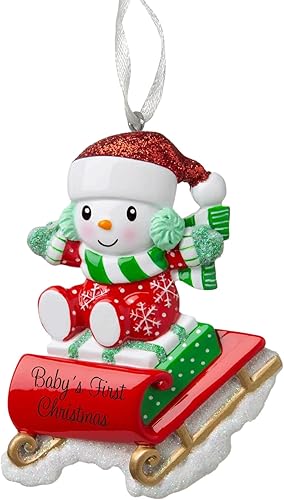 Miniatura 8 de Adorno personalizado para bebé con bastón de caramelo con copo de nieve, adorno para árbol de Navidad, decoración artesanal personalizada para bebé,