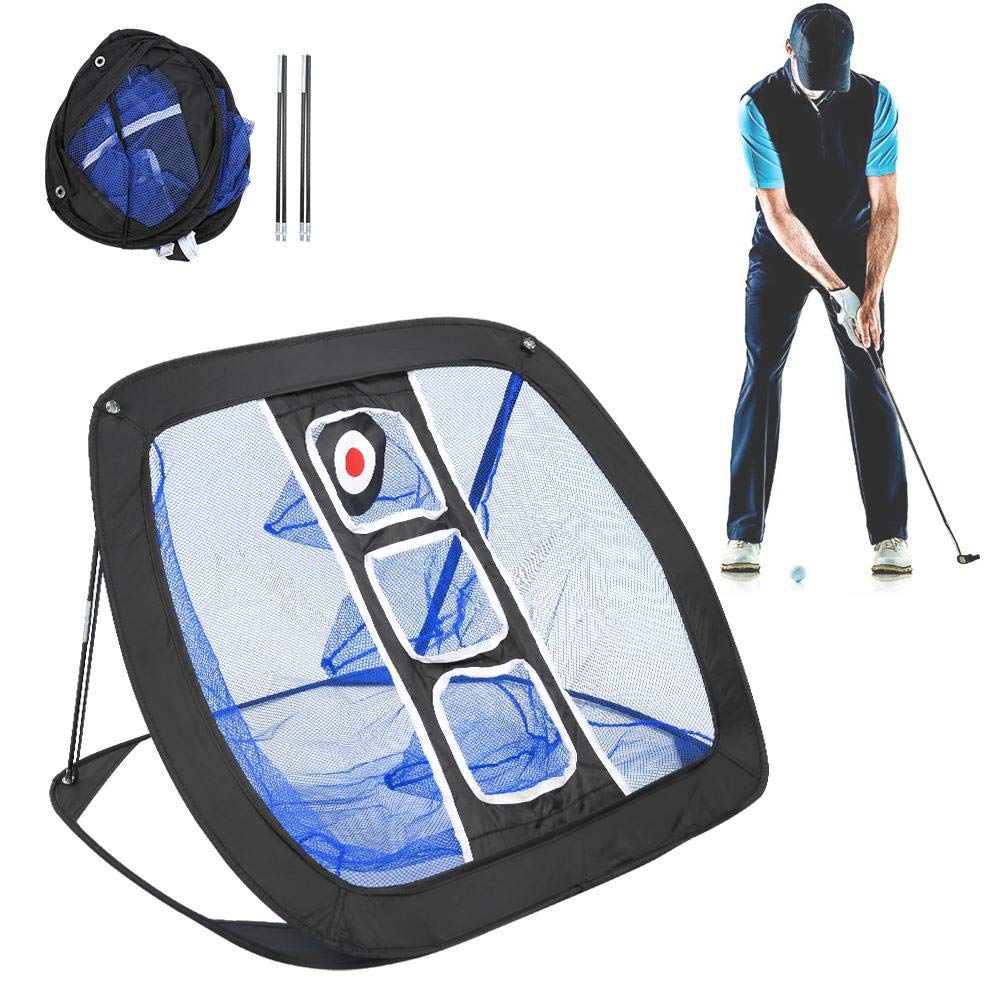 RiToEasysports Filet de portatif Chipping Net Target Net pour la Pratique intérieure/extérieure(Noir + Bleu)