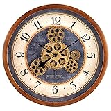 Bulova C4835 Gears in Motion Wall Clock, 12.8, Brown Cherry