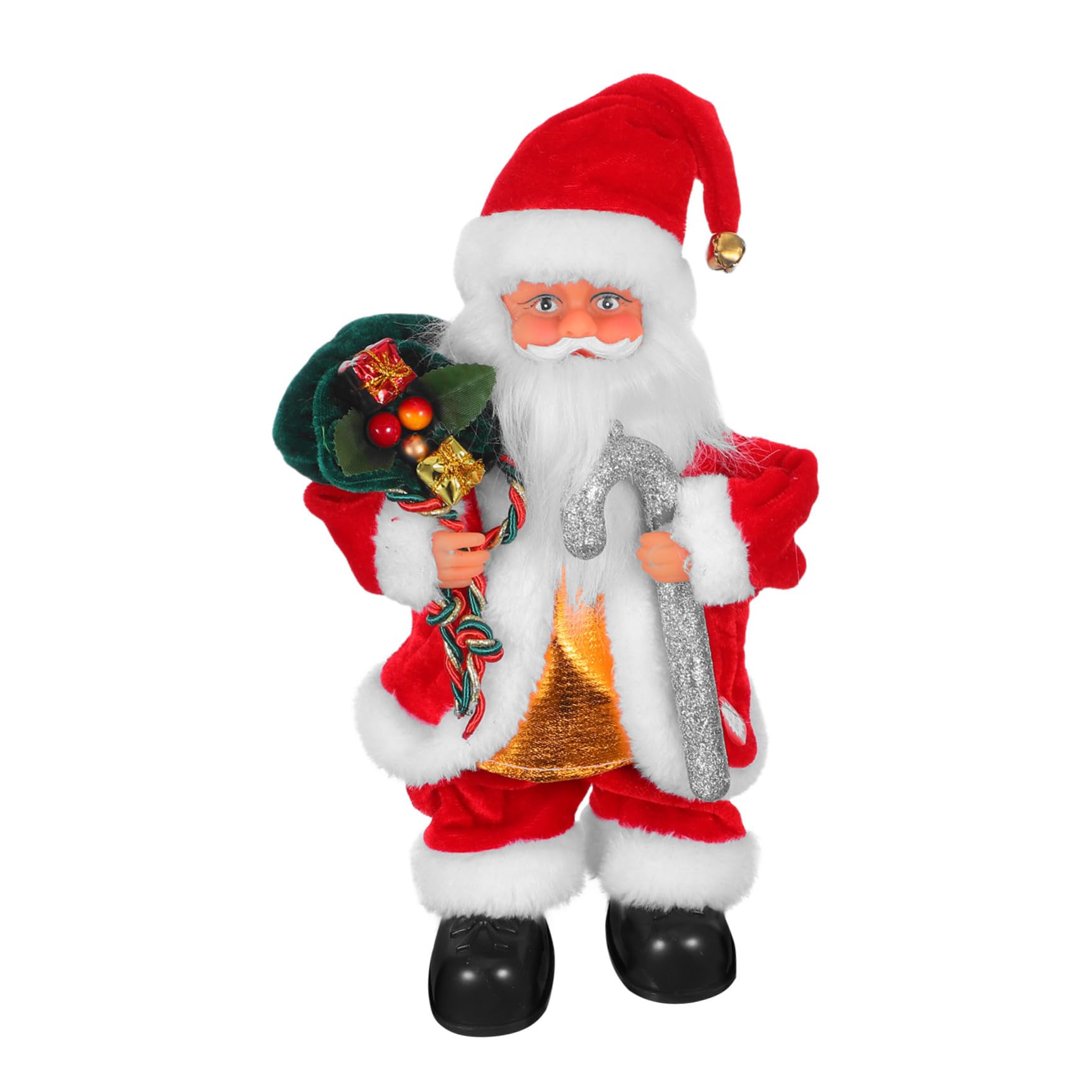 YARNOW Juguete de Papá Noel Eléctrico con Música y Brazos Móviles para Decoración Navideña para Fiestas de Navidad y Ambientación Festiva