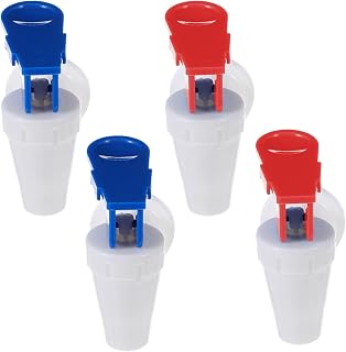 Dispensadores de Agua Boquillas Azul y Rojo de Plástico Pp Reutilizables 4 Grifos para Enfriadores y Dispensadores Hogar y Áreas Públicas
