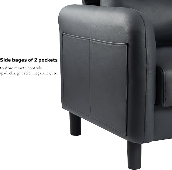 2 Seater Leather Sofa Couch Loveseat With Armrest