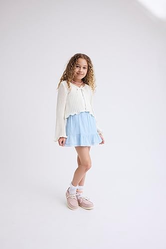 Miniatura 2 de The Children's Place Cárdigan de capas de manga larga acampanada con lazo frontal para niña