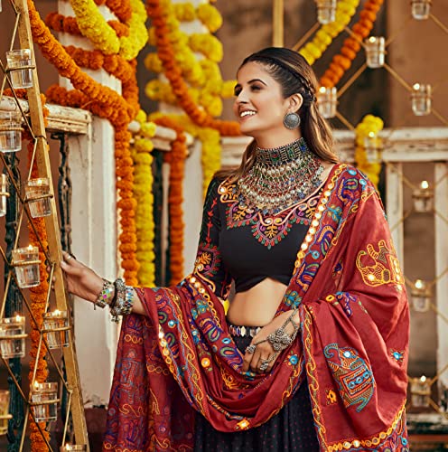 Aches Women's Maslin Cotton Navratri Collection Dandiya Raas Lehenga Choli With Dupatta - Image 5