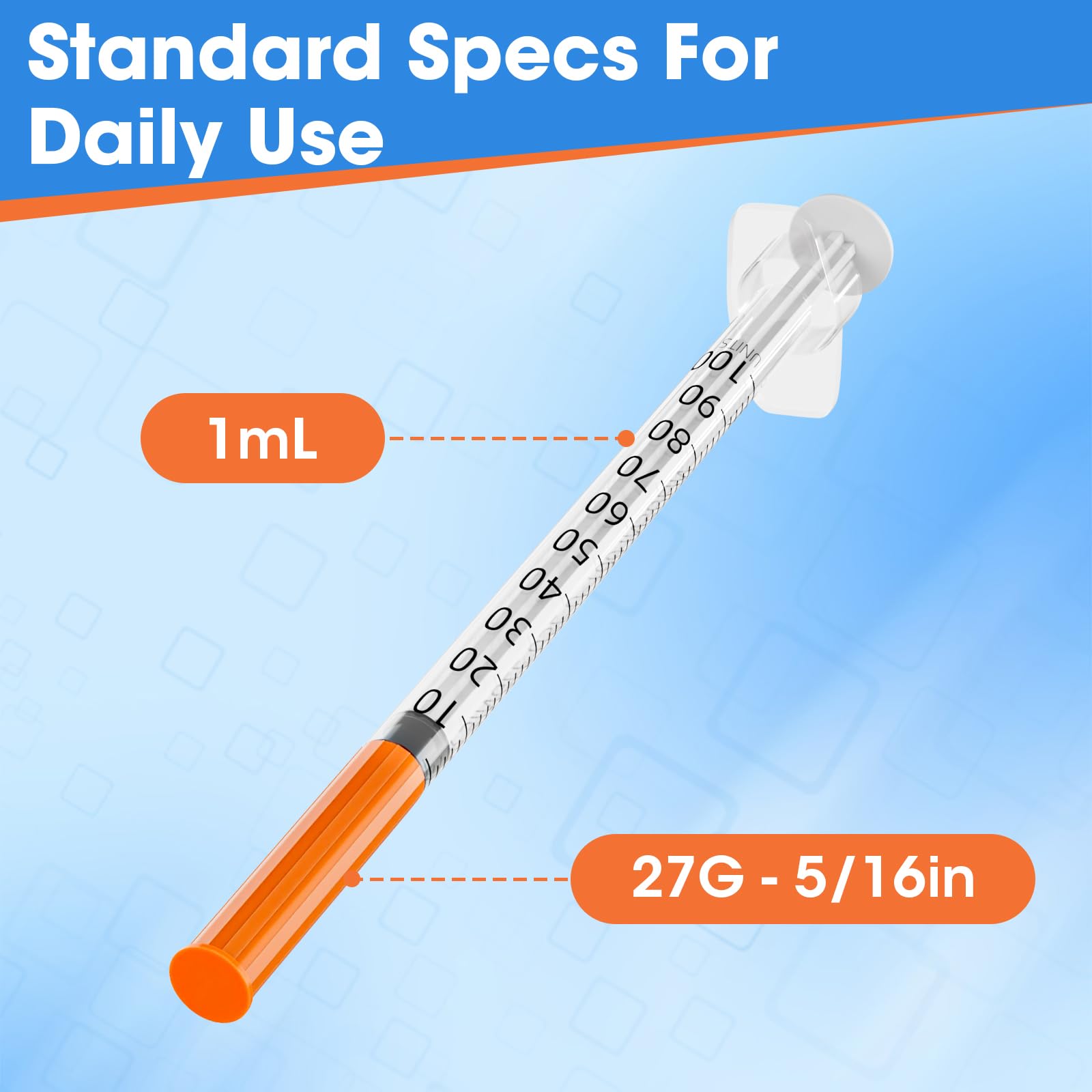 U-100 Syringes 1ml - 100 Pack, 27G -4