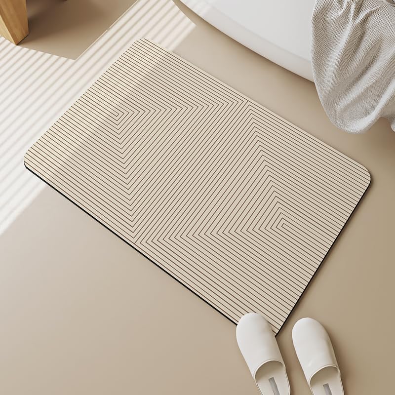 Super Absorbent, Fast Drying Diatomite Earth Bath Mat - Non-Slip, Ultimate Bathroom Floor Safety, Quick Clean Shower Mat, Ideal for Bathrooms, Kitchens & Showers, 32 x 20 inches