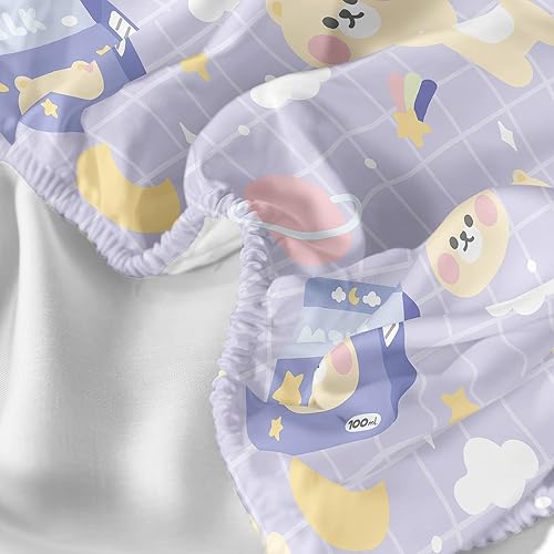 Miniatura 8 de QOOMO Sábanas Kawaii para Niños Tamaño Queen, Juego de Sábanas de Oso Kawaii con Bolsillo Profundo de 16", Juego de Sábanas de Decoración de