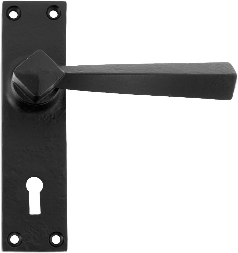 From the Anvil Black Straight Lever Lock Set