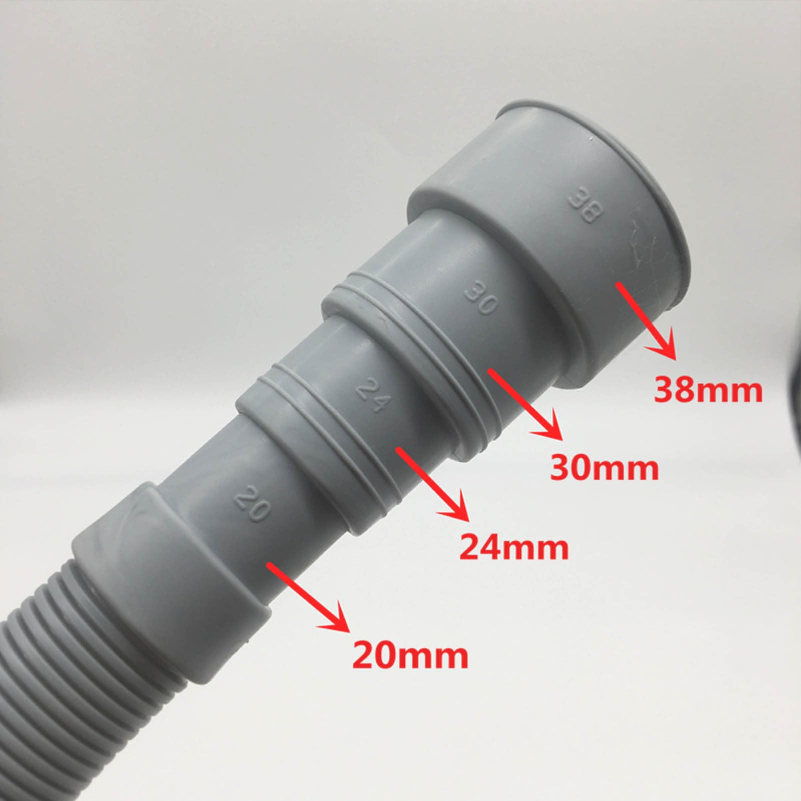 NGOSUET - Set di prolunga per tubo di scarico, 3,5 m, tubo di scarico con connettore per tubo e 2 fascette stringitubo, diametro 22 mm, per lavatrice e lavastoviglie