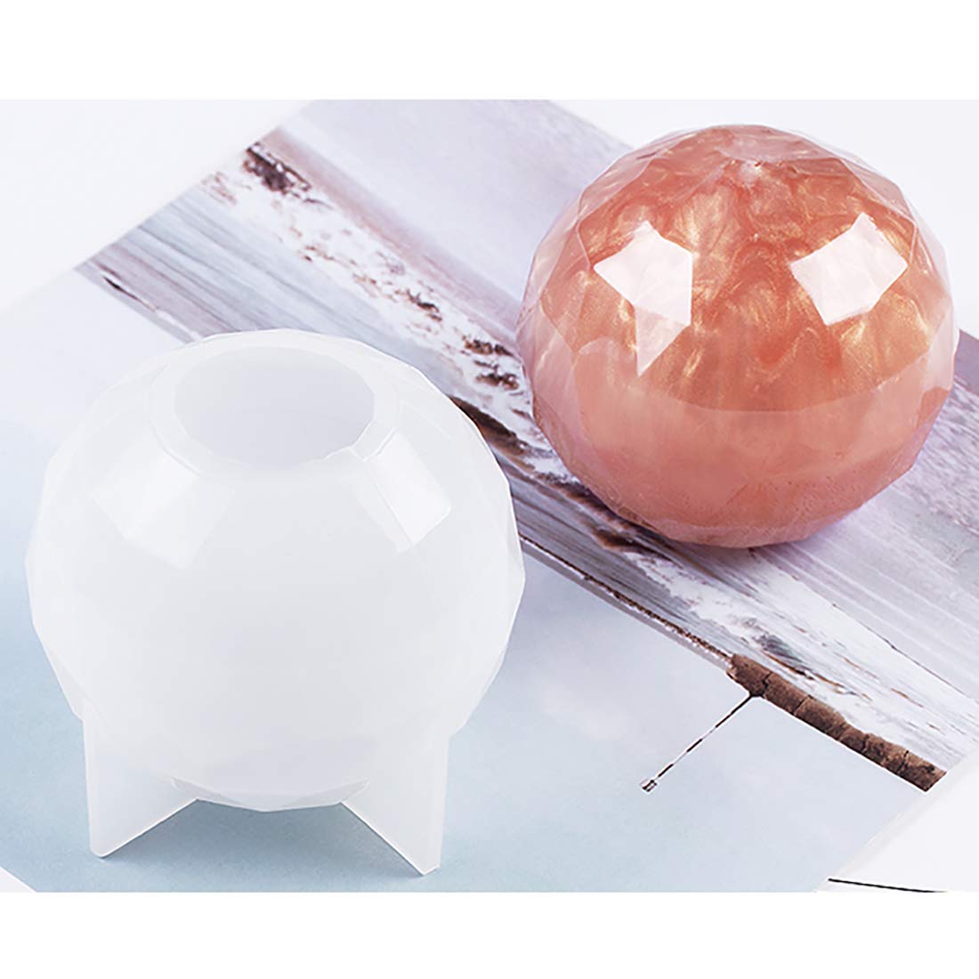 Amazon.co.jp: FineInno 水晶玉形 水晶 シリコンモールド 2セット 多面