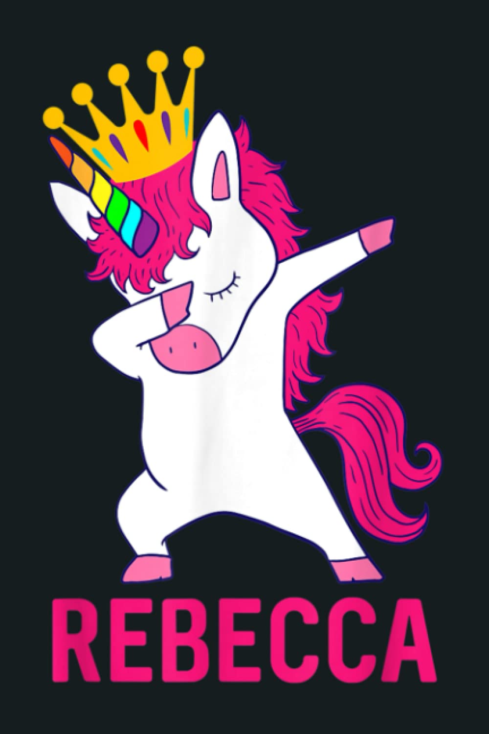 REBECCA Personalised Dabbing Unicorn Queen: Notebook Planner - 6x9 inch Daily Planner Journal, To Do List Notebook, Daily Organizer, 114 Pages