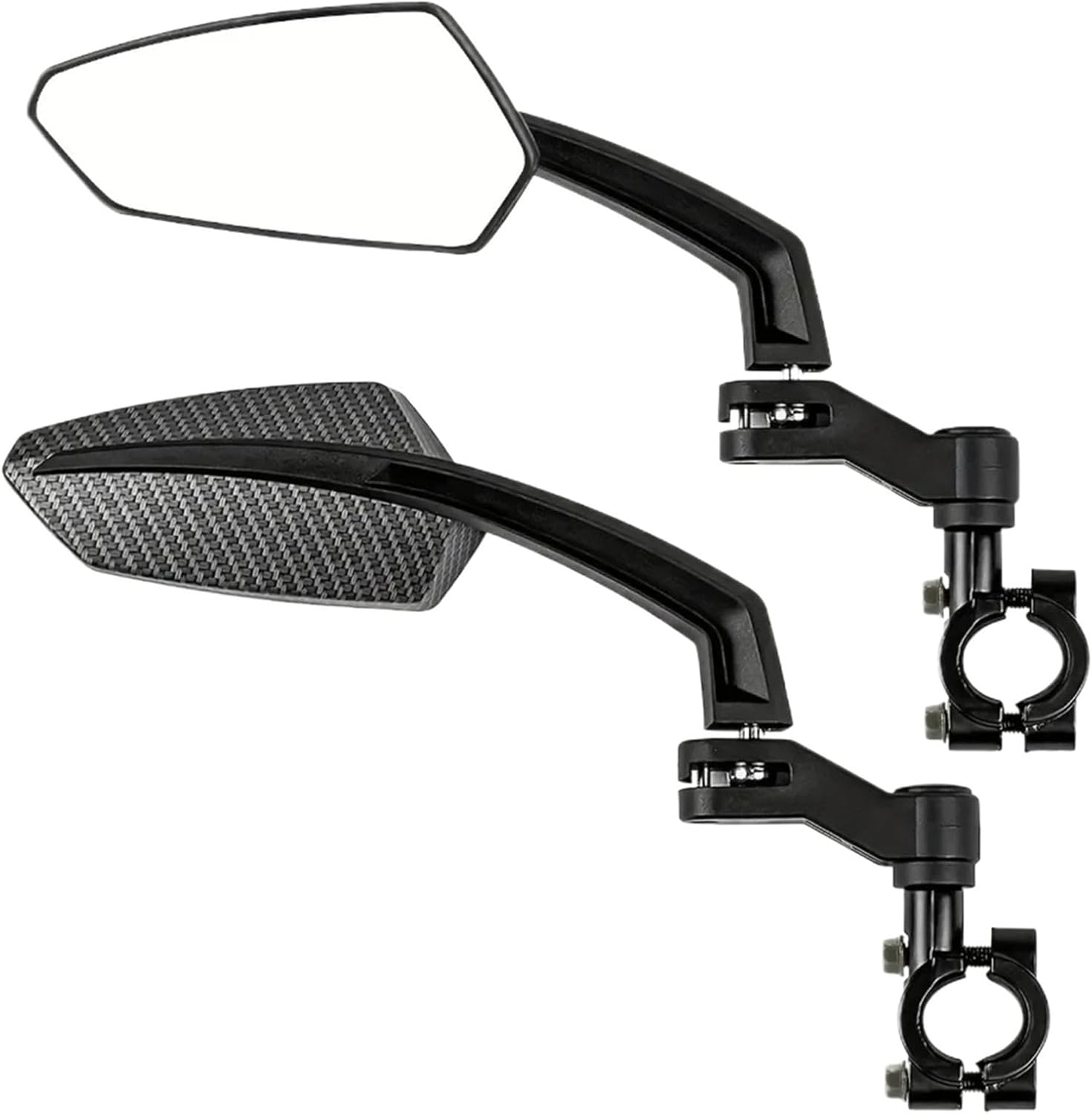 Bike Handlebar Rearview Mirror, Wide Angle 360° Rotatable Glass Mirror for Bicycles & E-bikes