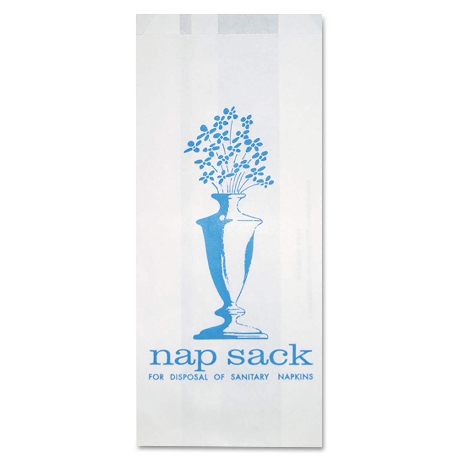Bagcraft 300314 Nap Sack Sanitary Disposal Bags, 4W X 2D X 9H, White, 1000/Carton