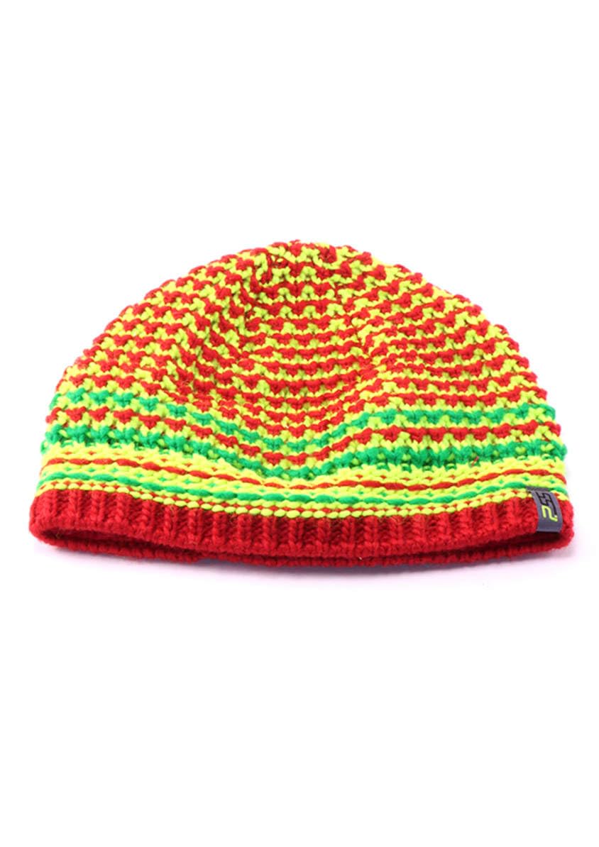 PSS StrickMütze mit Fleece Innenrand Gelb/Rot Größe OneSize