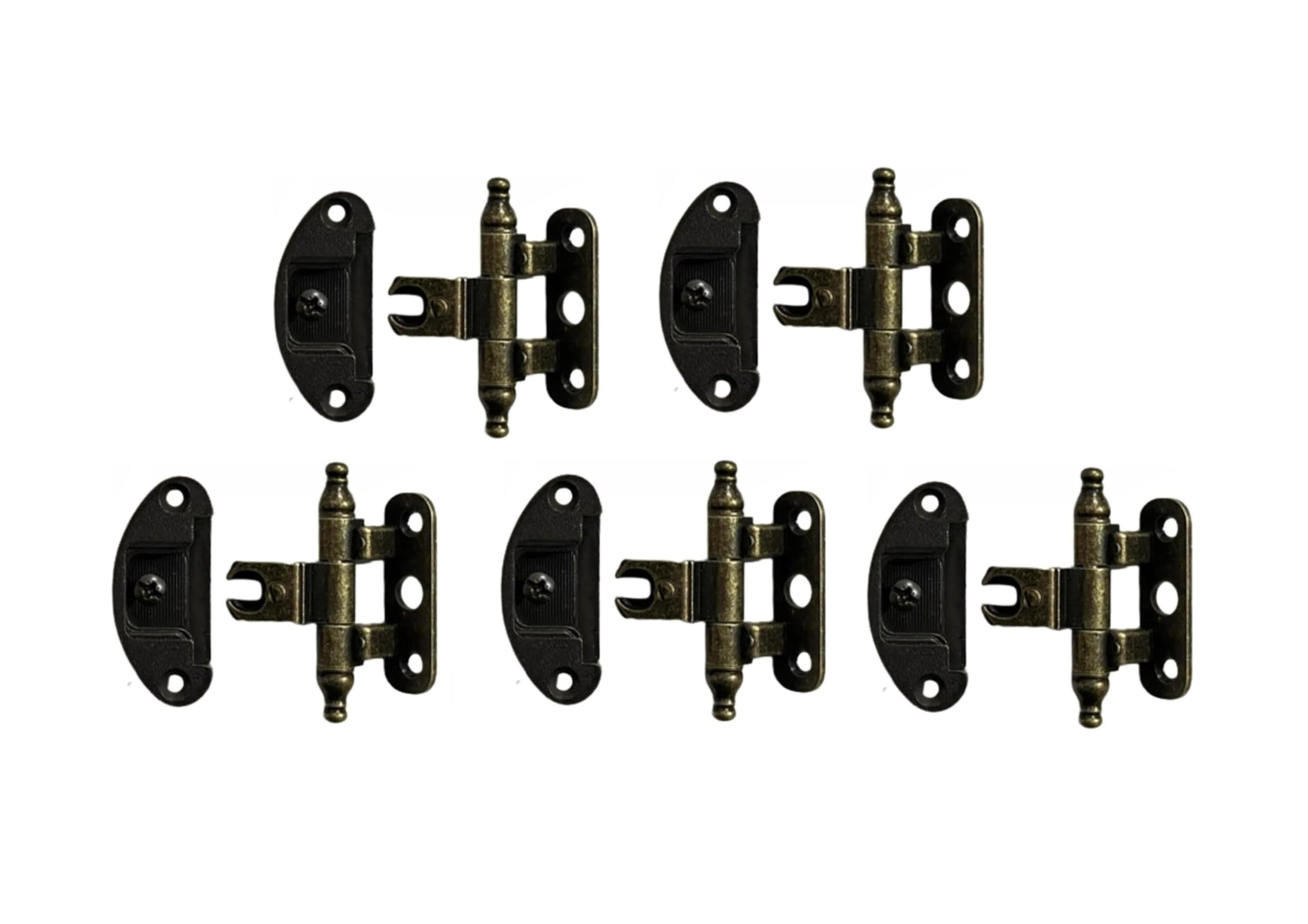 5 Pezzi Cerniere in lega metallica finitura bronzata con scodellino 27 mm per mobili antichi e ante in battuta - Stile Arte Povera A0059-30