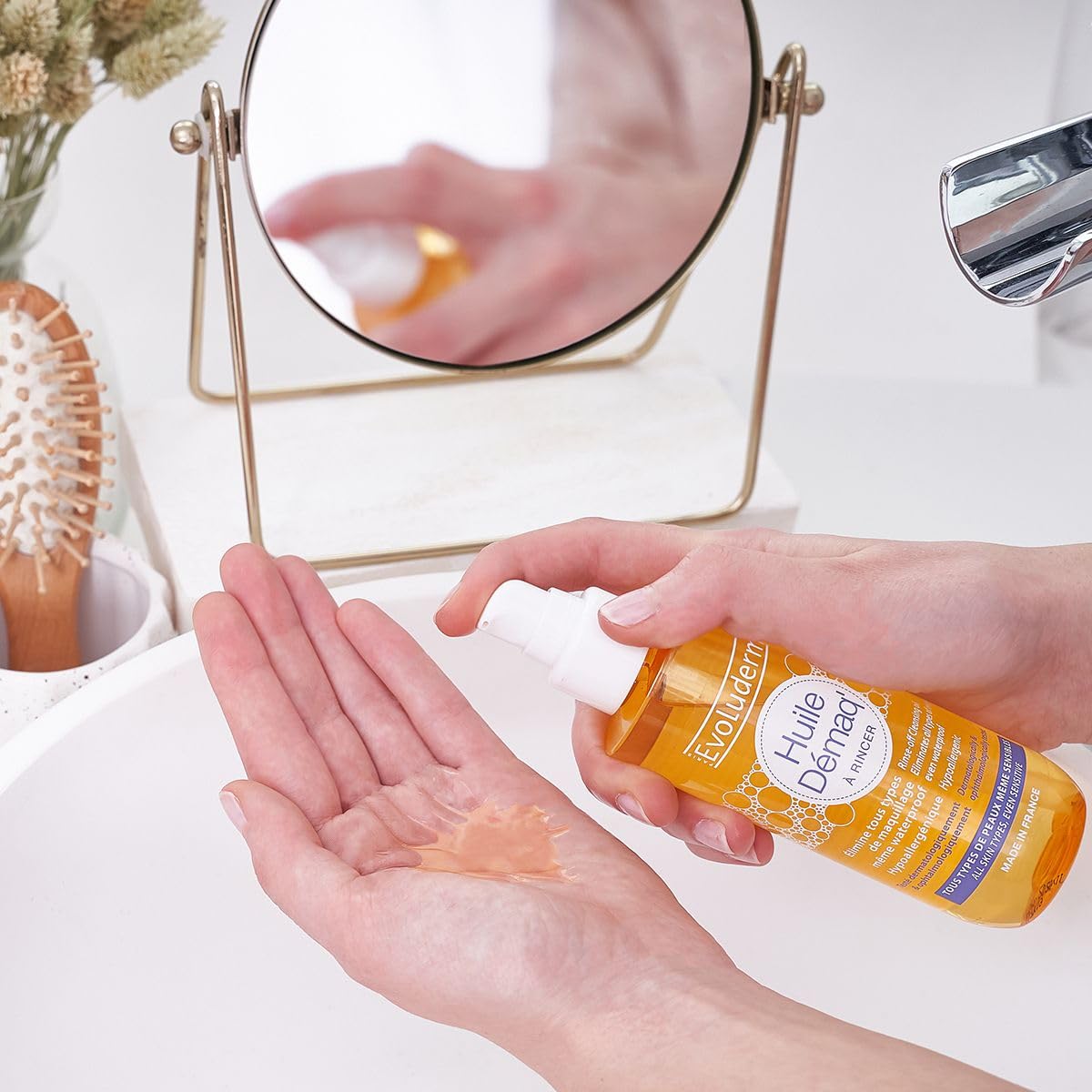 EVOLUDERM - Huile Démaq' - 150 ml - Ingrédients d'Origine Naturelle - Végan - Fabrication Française