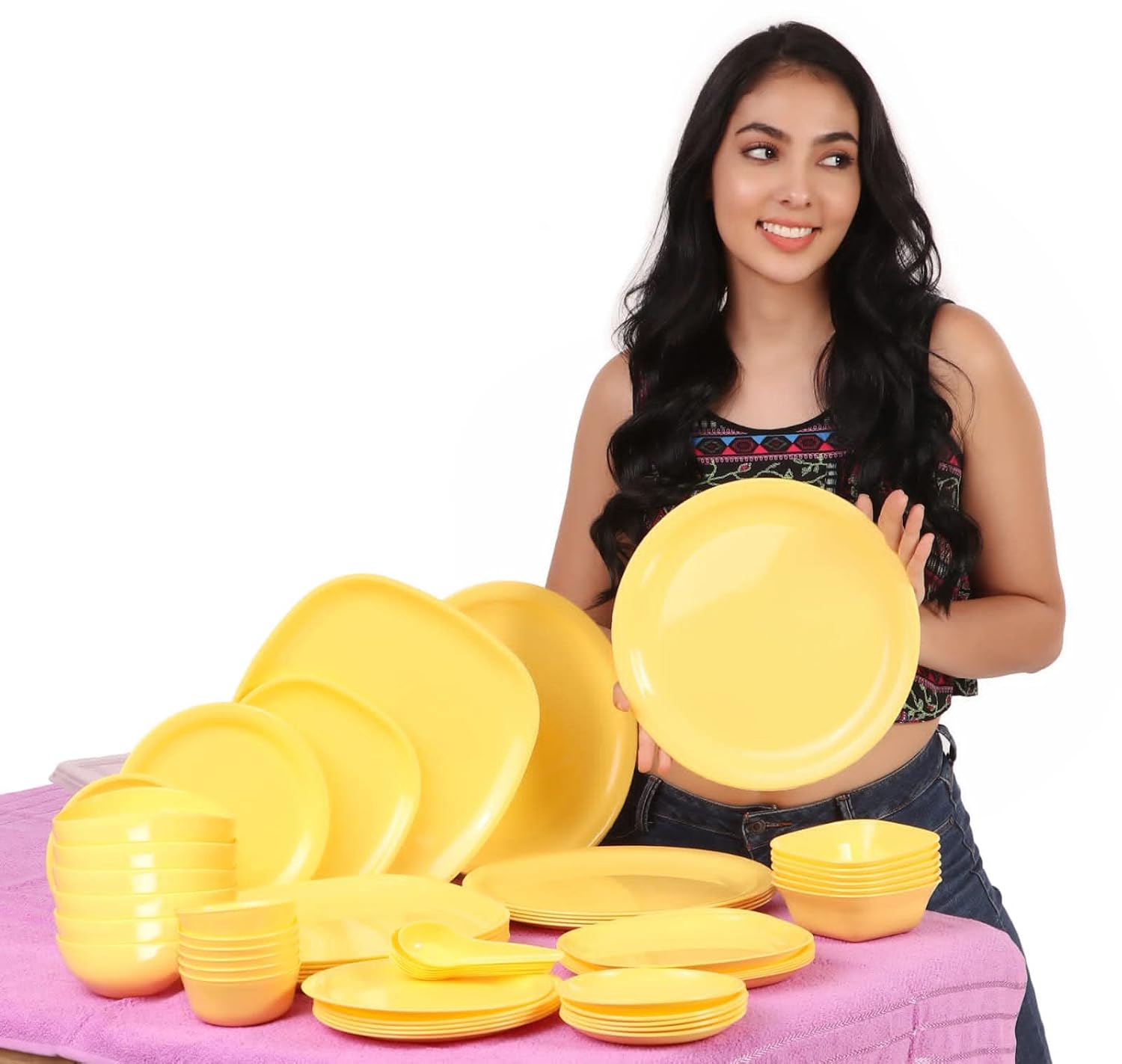 Kitchen Dinner Set Microwave Friendly Full Round Plate,Full Square ...