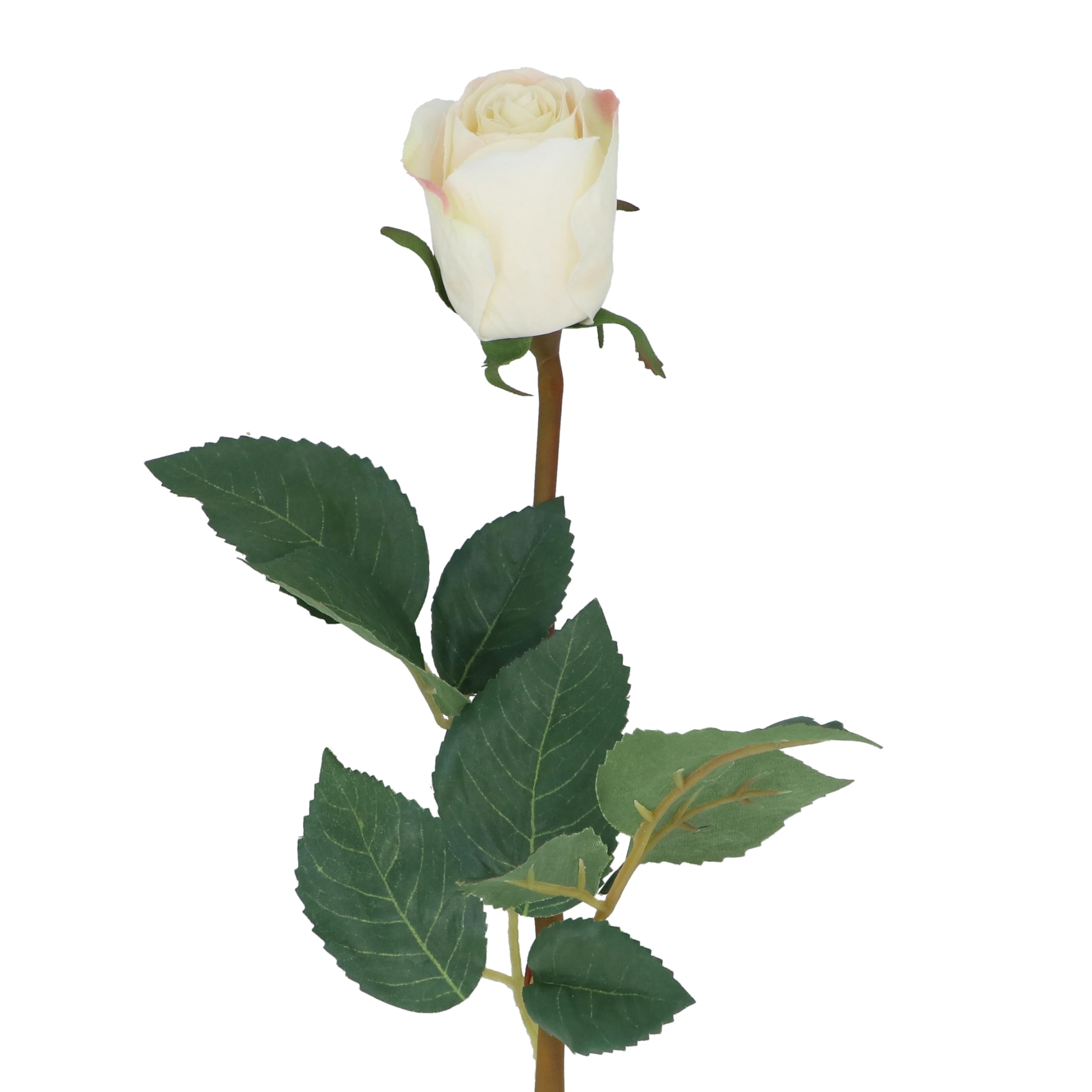 Gisela Graham Antique White Artificial Single Rose Stem, 51Cm, Polyester