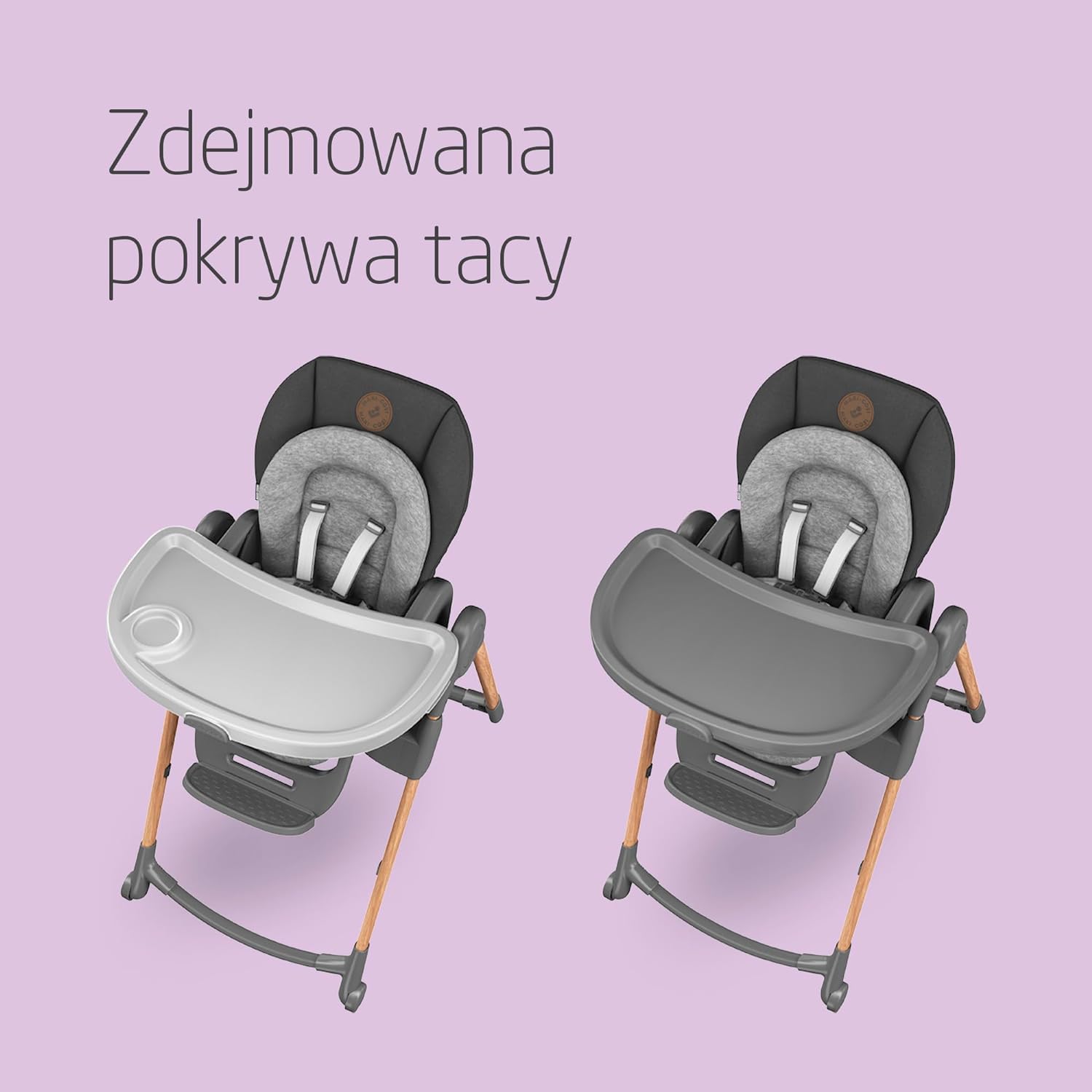 Maxi-Cosi Minla Krzesełka do Karmienia, 0–14 lat, do 60 kg, Wysokie krzesełko, 9 wysokości, 5 pozycji odchylenia, 4 pozycje tacy, Kompaktowe składanie, Regulowany podnóżek, Essential Graphite