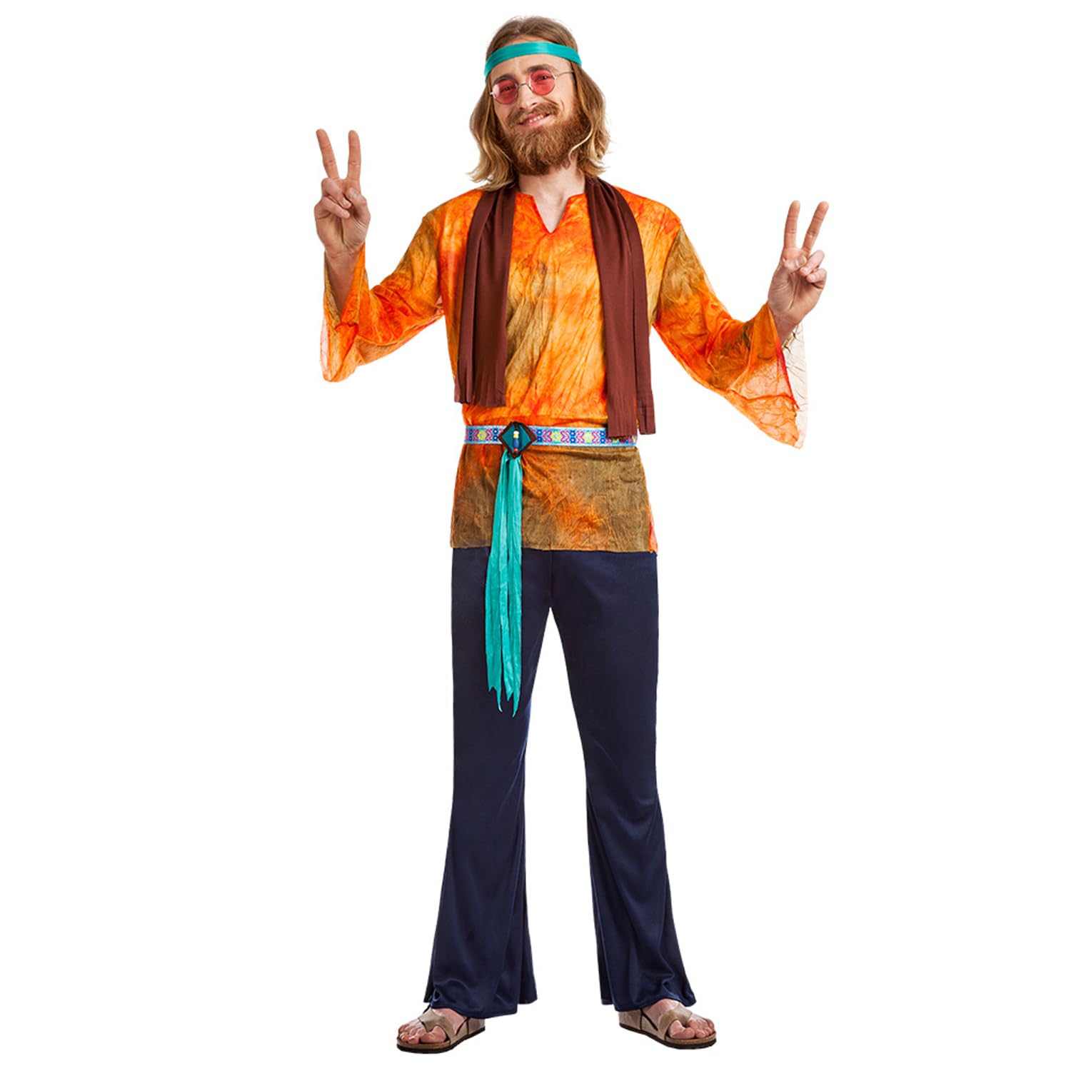 Boland 84047 Adult Hippie Buzz Costume, Multicoloured, M-L