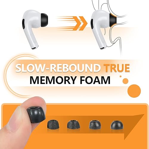 Miniatura 5 de Almohadillas de repuesto de espuma viscoelástica compatibles con AirPods Pro de 21 generación, con orificio de reducción de ruido y pantalla de