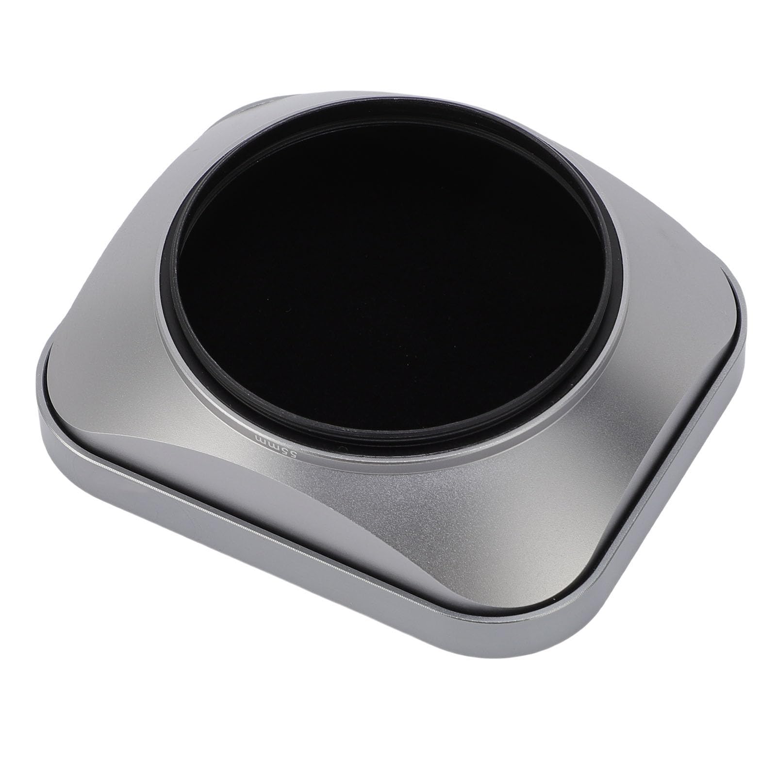 Generic Paraluce Quadrato da 55 Mm, Paraluce per Fotocamera in Metallo Compatibile con Obiettivi con Filettatura da 55 Mm Realizzati in Lega di Alluminio Aerospaziale con Meccanismo (SILVER)