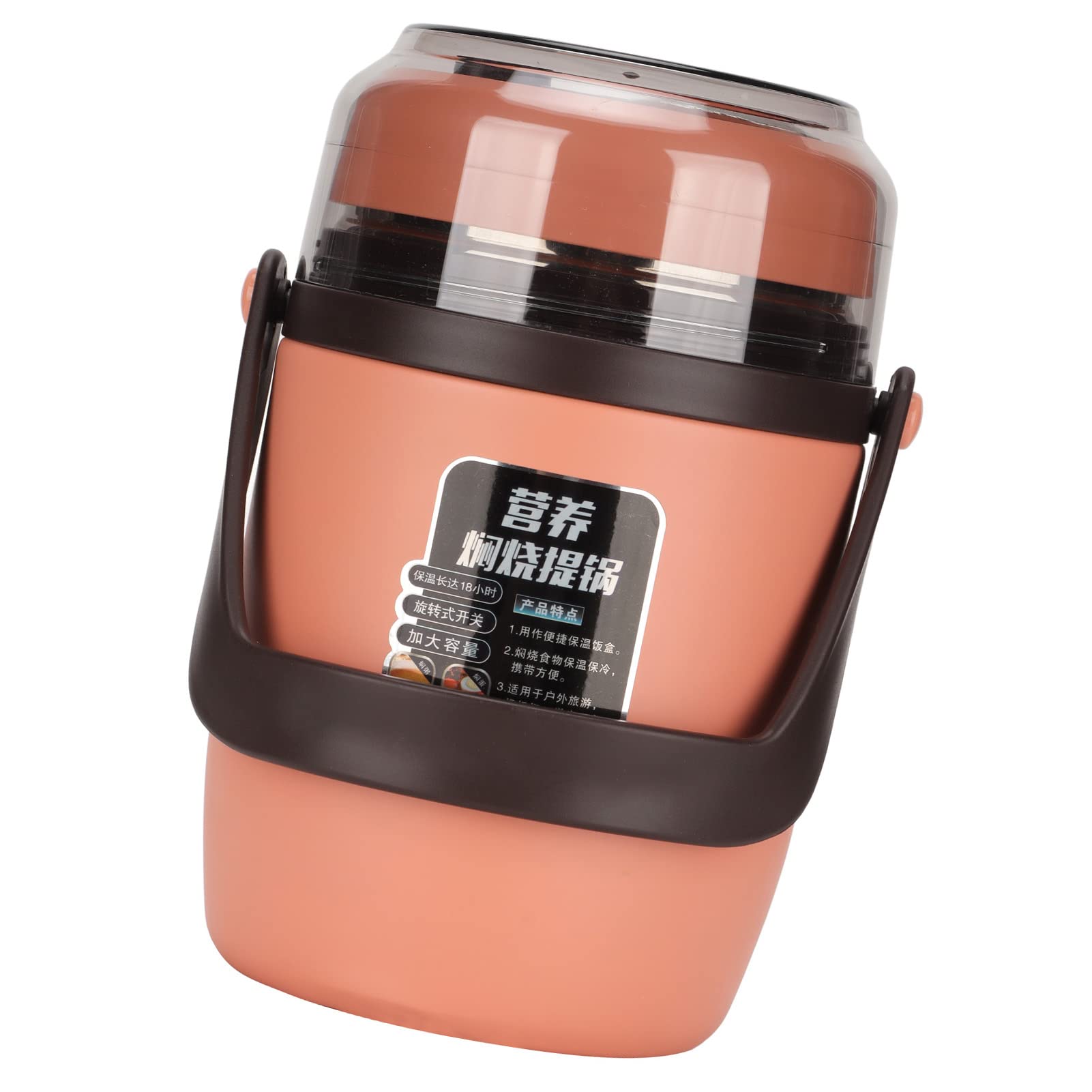 Isolierter Lebensmittelbehälter, Isoliertes Lebensmittelglas, Speisewärmer, Lunchbox, 2 L, 3 Etagen, Isolierter Edelstahl-Suppenbehälter mit Löffel für Schule, Reisen, Camping