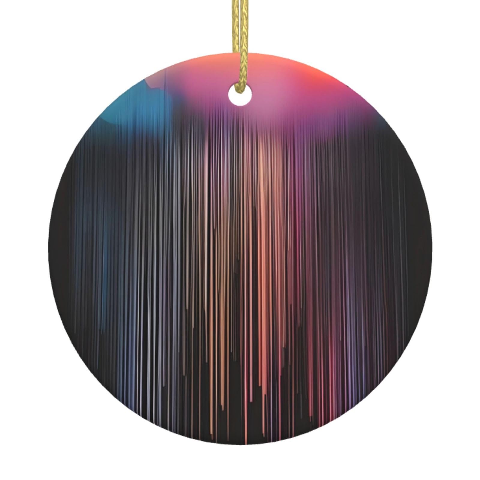 Colorful Rainbow rain Printed Christmas Tree Ceramic Ornaments Holiday Decoration Christmas Unique Pendant for Christmas Party